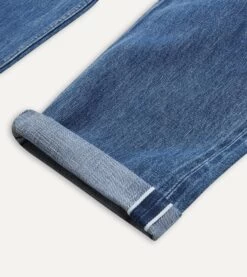 Bleach Wash 14.2oz Japanese Selvedge Denim Five-Pocket Jeans -Drakes Shop DR2A6A19555 03200 3
