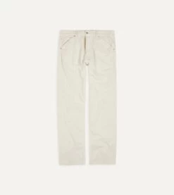 Ecru Japanese Selvedge Needlecord Five-Pocket Trousers