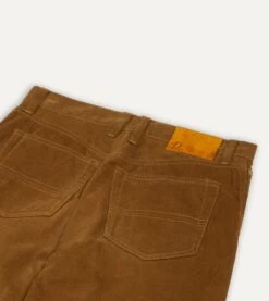 Tan Japanese Selvedge Needlecord Five-Pocket Trousers -Drakes Shop DR2A6A20940 03300 5