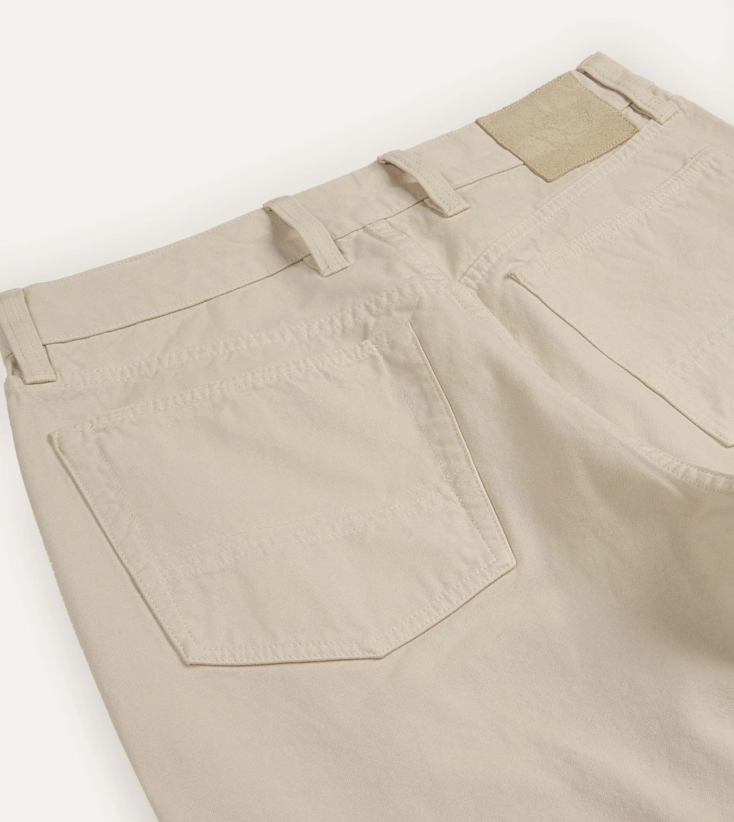 Ecru Lightweight Cotton Canvas Five-Pocket Jeans 6 Ecru Lightweight Cotton Canvas Five-Pocket Jeans - Image 4