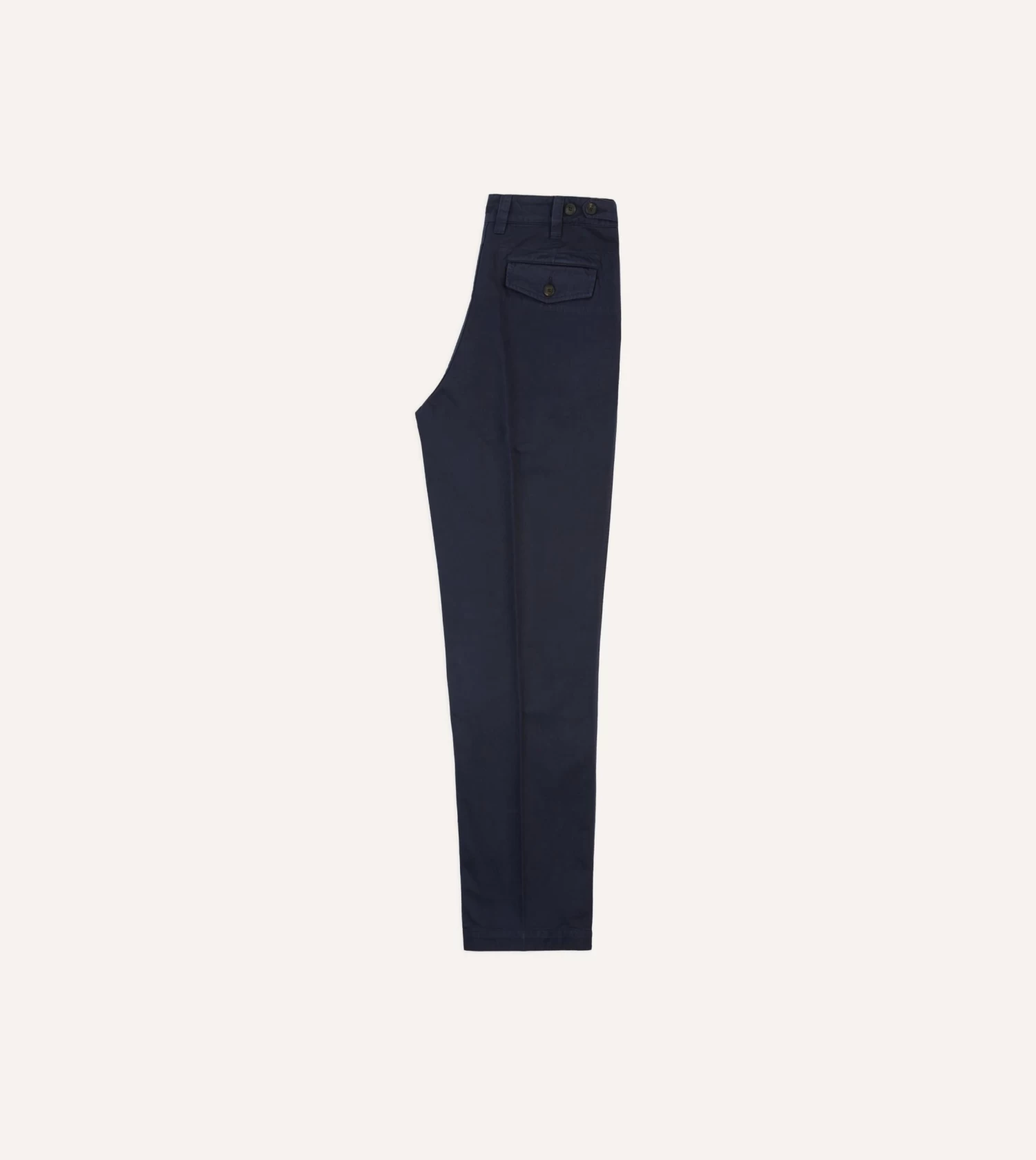 Navy Cotton Flat Front Chino 7 Navy Cotton Flat Front Chino - Image 5