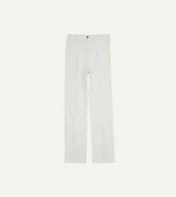 Ecru Cotton Flat Front Chino