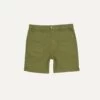 Olive Herringbone Cotton Fatigue Shorts -Drakes Shop DR2A6B22429 01400 1