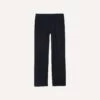 Navy Textured Cotton Flat Front Chino