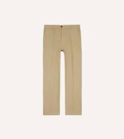 Sand Textured Cotton Flat Front Chino