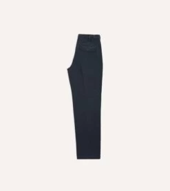 Navy Heavy Cotton Twill Games Trousers -Drakes Shop DR2A6B23537 01250 5