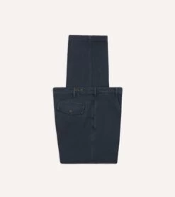 Navy Heavy Cotton Twill Games Trousers -Drakes Shop DR2A6B23537 01250 6