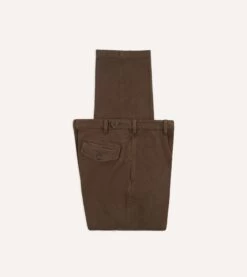 Brown Heavy Cotton Twill Games Trousers -Drakes Shop DR2A6B23537 03300 6