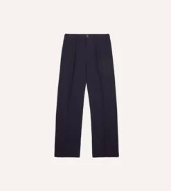 Navy Seersucker Games Trousers -Drakes Shop DR2A6C24004 01250 6