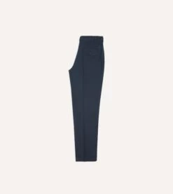 Navy Cotton Canvas Games Trousers -Drakes Shop DR2A6C24116 01250 6