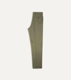 Lovat Cotton Drill Flat Front Trouser -Drakes Shop DR2A6D21375 02400 5