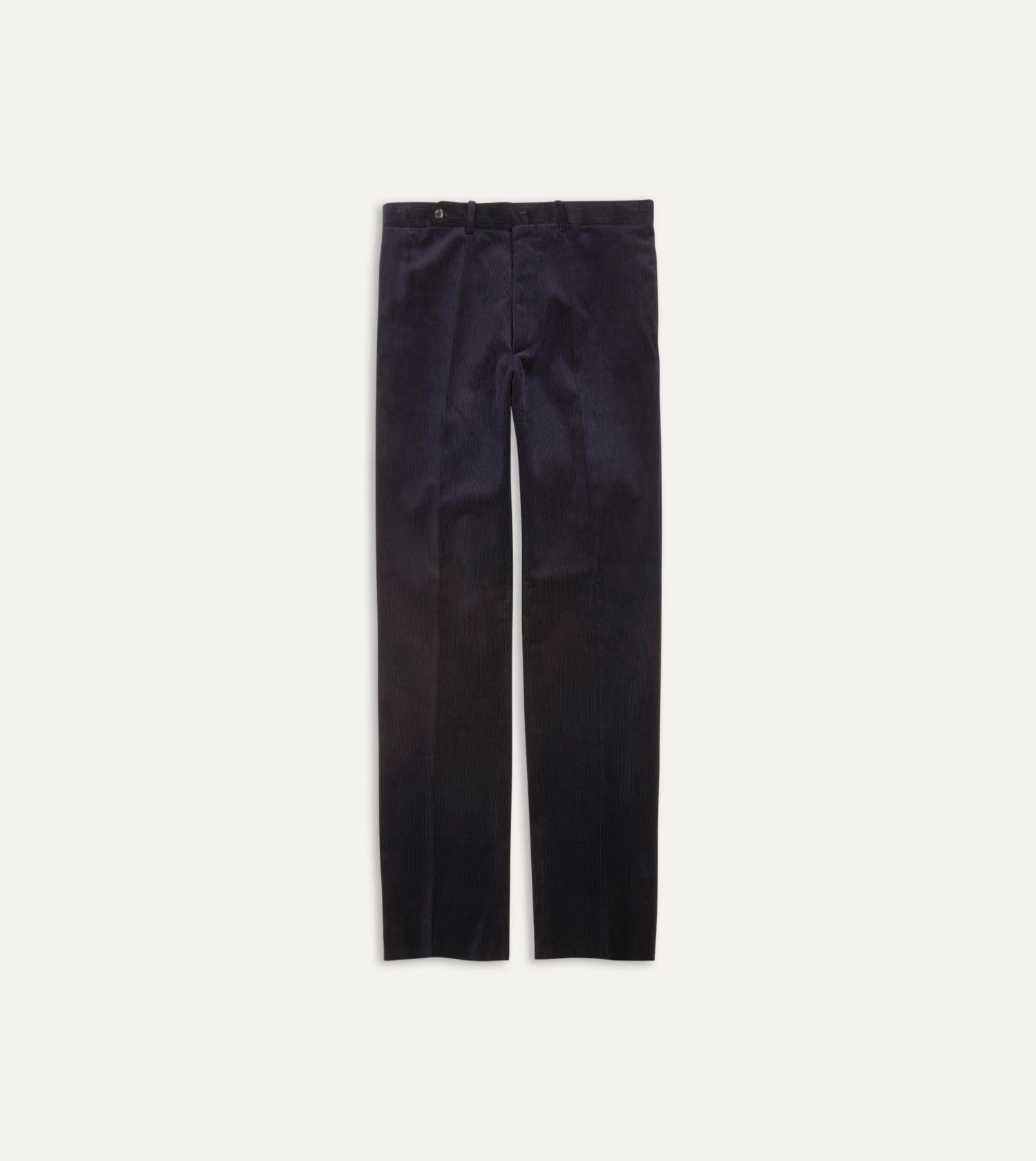 Navy Mid-Wale Corduroy Flat Front Trouser 3 Navy Mid-Wale Corduroy Flat Front Trouser