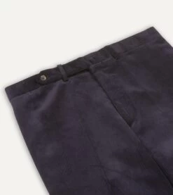 Navy Mid-Wale Corduroy Flat Front Trouser 9 Navy Mid-Wale Corduroy Flat Front Trouser -Drakes Shop DR2A6D21376 01250 3