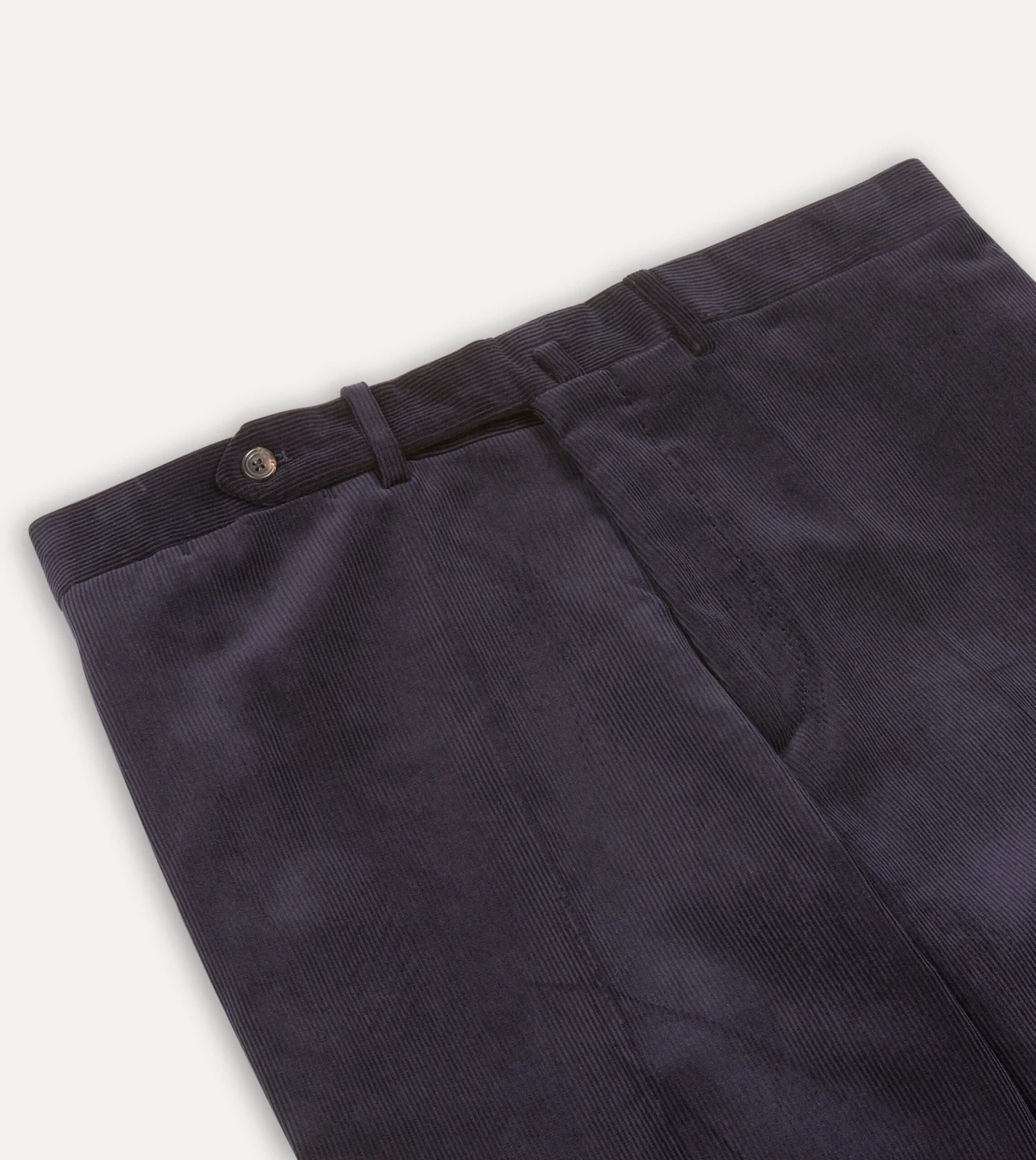 Navy Mid-Wale Corduroy Flat Front Trouser 5 Navy Mid-Wale Corduroy Flat Front Trouser - Image 3