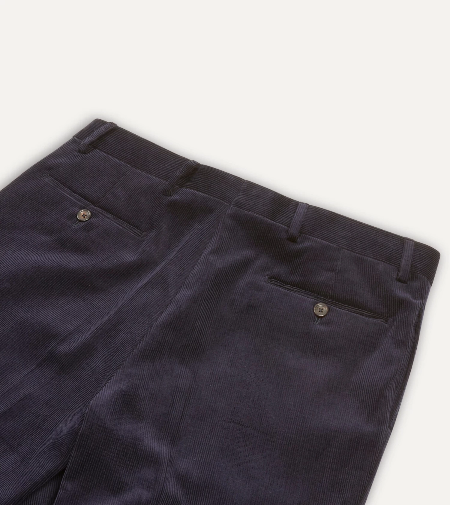 Navy Mid-Wale Corduroy Flat Front Trouser 6 Navy Mid-Wale Corduroy Flat Front Trouser - Image 4