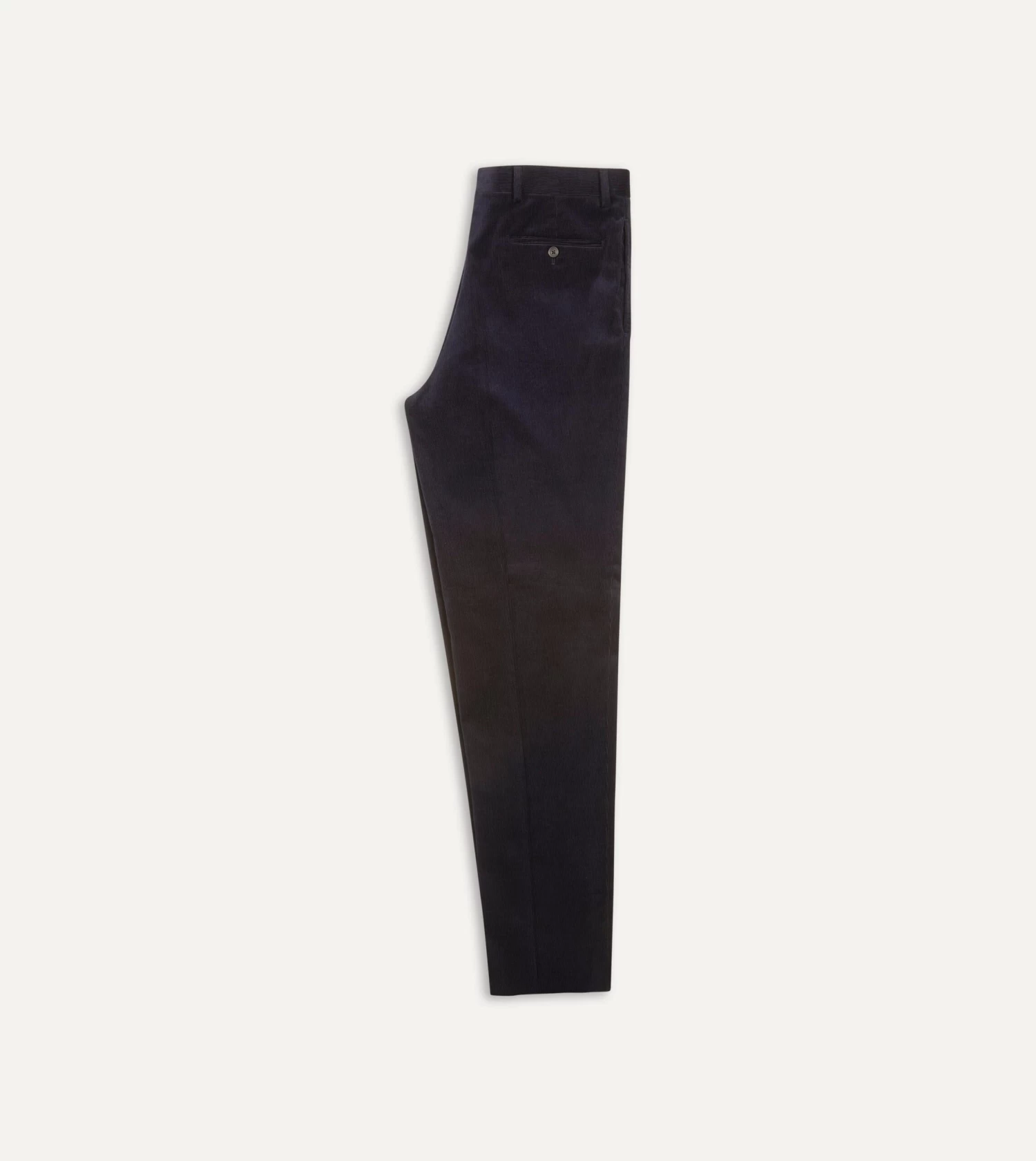 Navy Mid-Wale Corduroy Flat Front Trouser 7 Navy Mid-Wale Corduroy Flat Front Trouser - Image 5