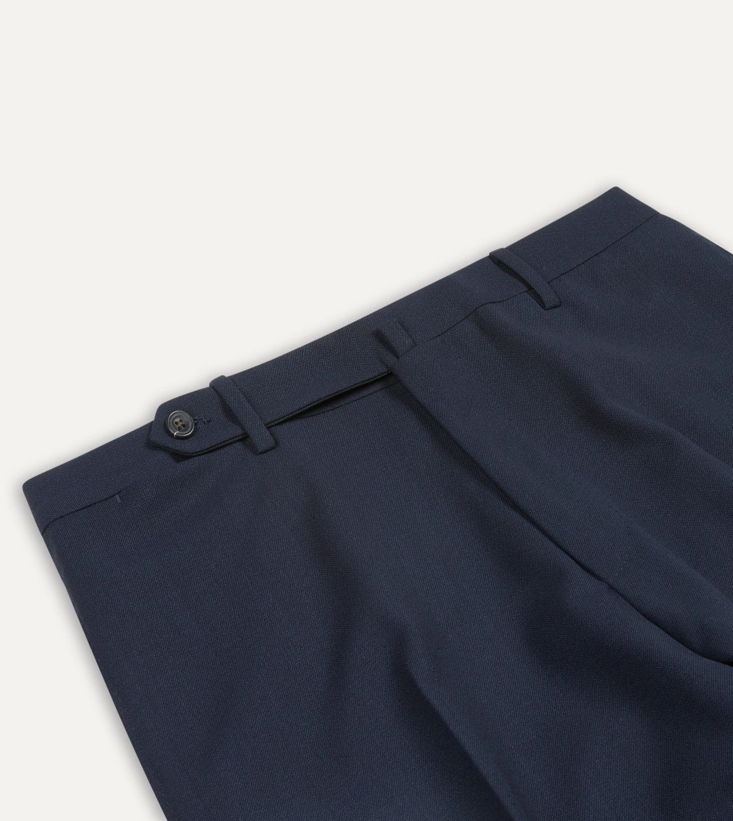 Navy Tropical Wool Flat Front Trouser 5 Navy Tropical Wool Flat Front Trouser - Image 3