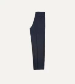 Navy Tropical Wool Flat Front Trouser 11 Navy Tropical Wool Flat Front Trouser -Drakes Shop DR2A6D21378 01250 5