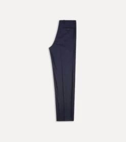 Navy Wool Flannel Flat Front Trousers -Drakes Shop DR2A6D21379 01250 5