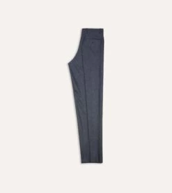 Grey Wool Flannel Flat Front Trouser -Drakes Shop DR2A6D21379 02600 5