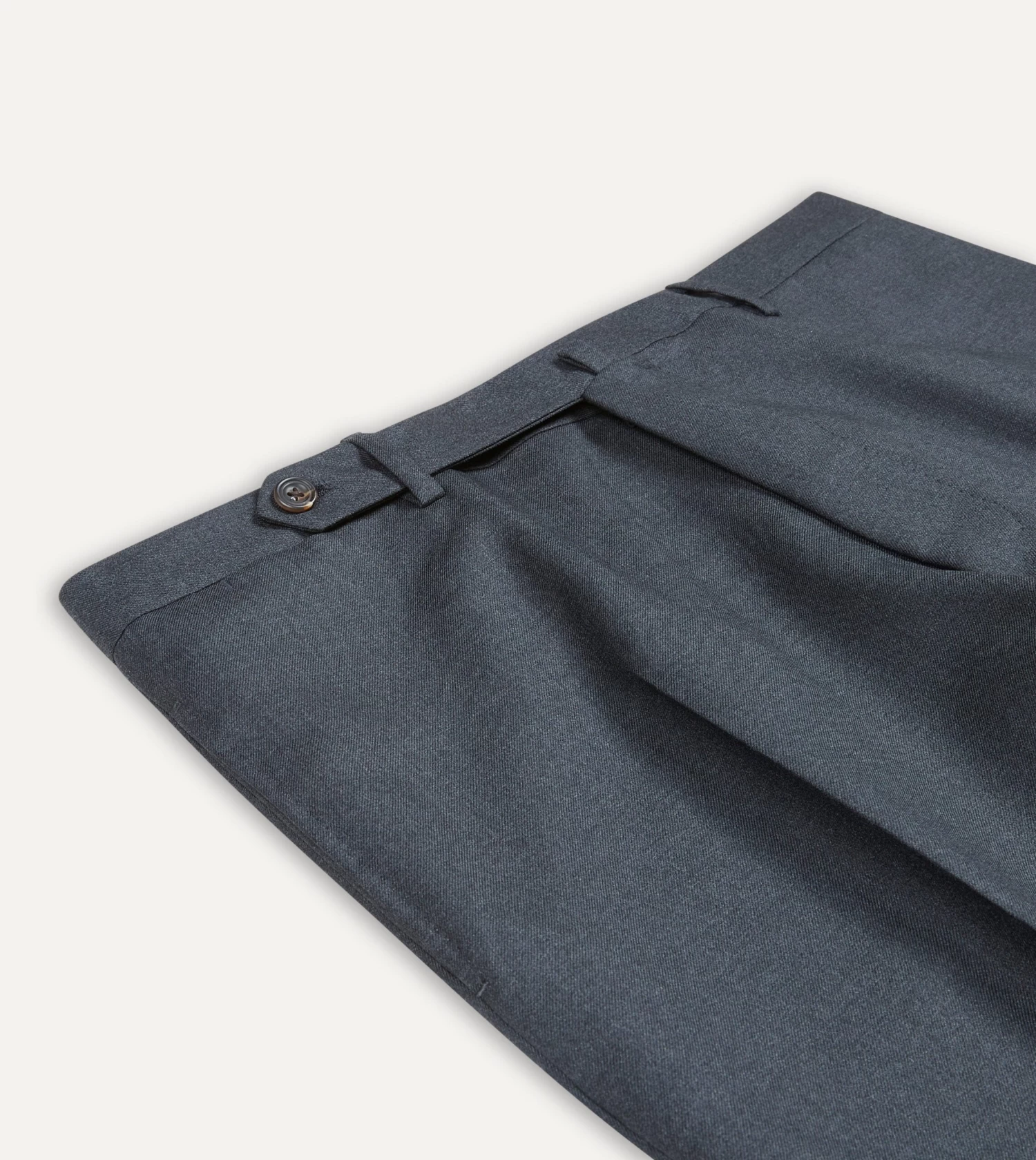 Grey Worsted Wool Flat Front Trouser 5 Grey Worsted Wool Flat Front Trouser - Image 3