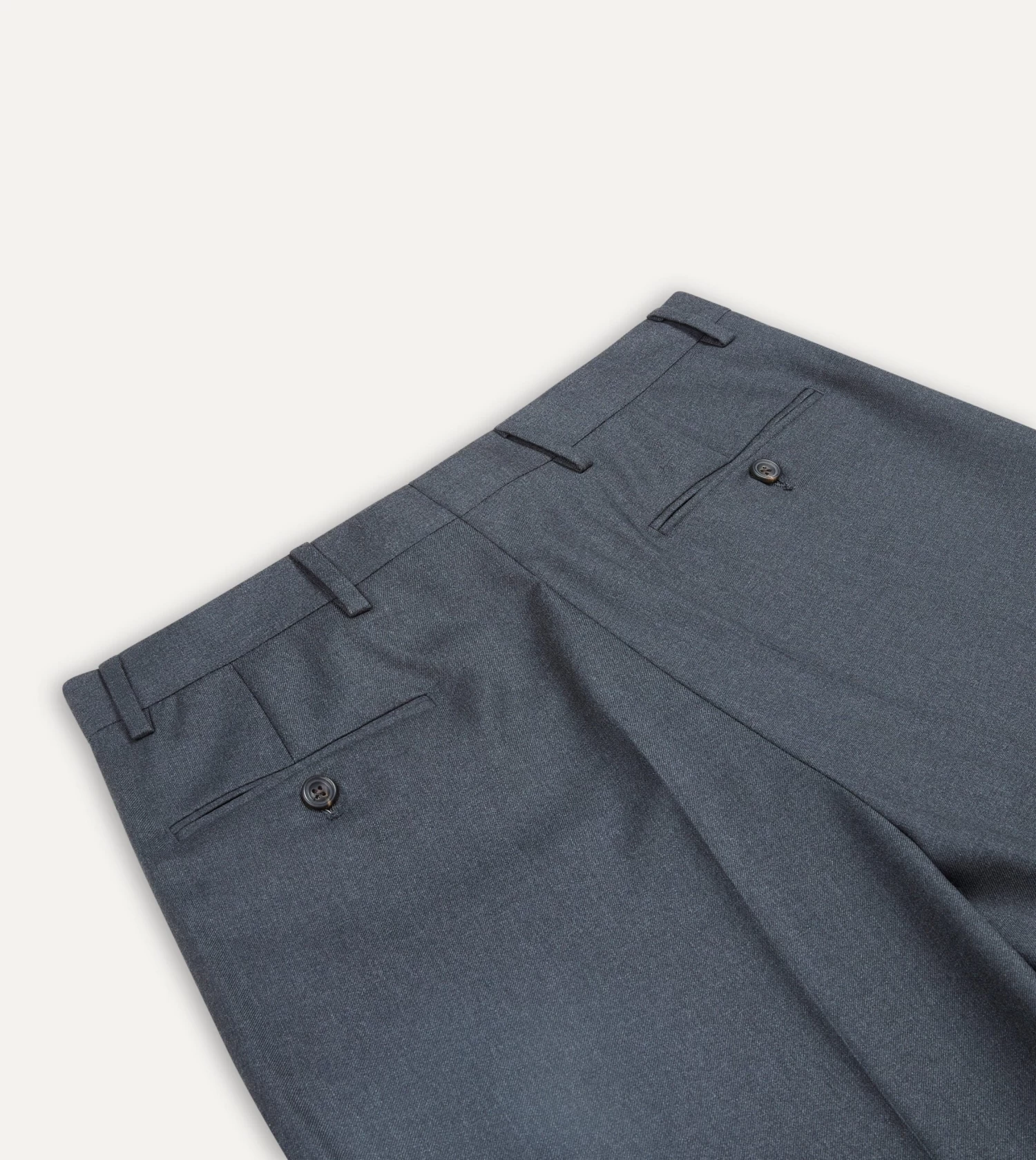 Grey Worsted Wool Flat Front Trouser 6 Grey Worsted Wool Flat Front Trouser - Image 4