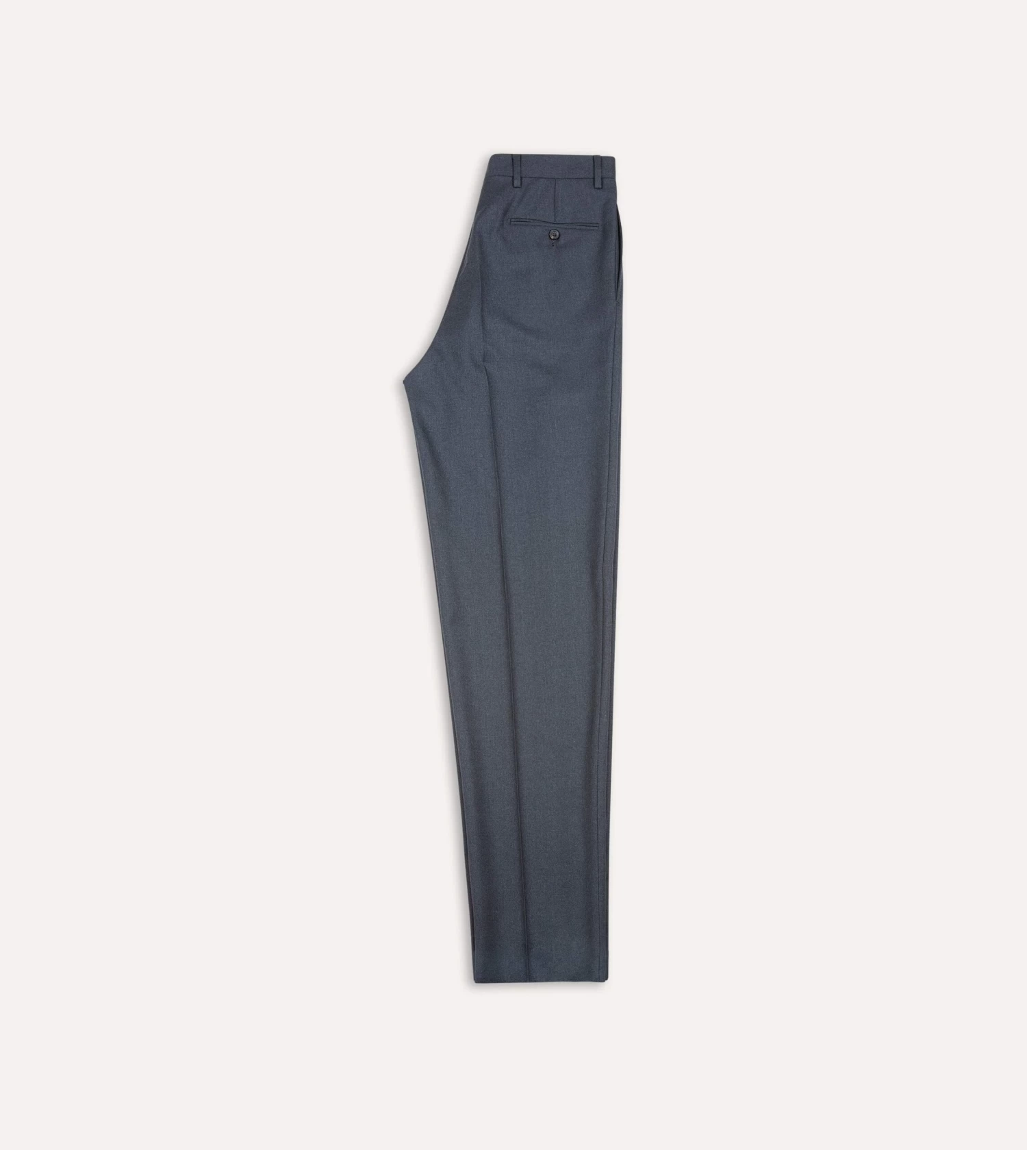 Grey Worsted Wool Flat Front Trouser 7 Grey Worsted Wool Flat Front Trouser - Image 5
