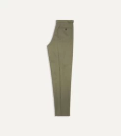 Lovat Cotton Drill Single Pleat Trouser -Drakes Shop DR2A6E21375 02400 6