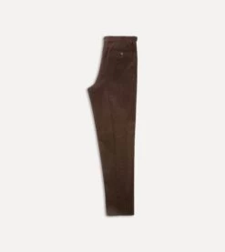 Brown Mid-Wale Corduroy Single Pleat Trouser -Drakes Shop DR2A6E21376 03300 6