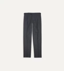 Charcoal Tropical Wool Single Pleat Trouser