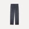Grey Wool Flannel Single Pleat Trouser -Drakes Shop DR2A6E21379 02600 1