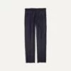 Navy Chalkstripe Wool Flannel Single Pleat Trouser -Drakes Shop DR2A6E21868 01252 1