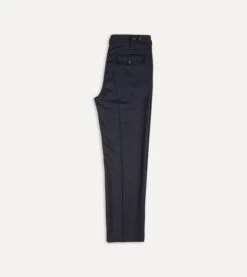 Navy Merino Wool Games Trouser -Drakes Shop DR2A6E22549 01250 6