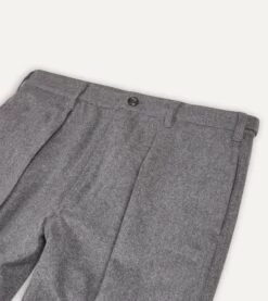 Grey Merino Wool Games Trouser -Drakes Shop DR2A6E22549 02600 3