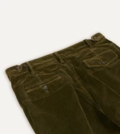 Olive Cotton Corduroy Games Trousers 12 Olive Cotton Corduroy Games Trousers -Drakes Shop DR2A6E22619 02400 5
