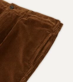 Russet Cotton Corduroy Games Trousers -Drakes Shop DR2A6E22619 03300 4