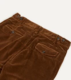 Russet Cotton Corduroy Games Trousers -Drakes Shop DR2A6E22619 03300 5