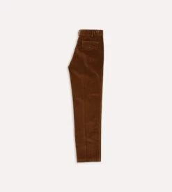 Russet Cotton Corduroy Games Trousers -Drakes Shop DR2A6E22619 03300 6