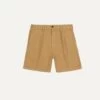 Sand Cotton Twill Single-Pleat Shorts -Drakes Shop DR2A6F23170 03300 1