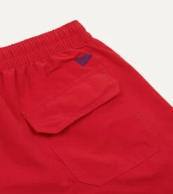 Red Nylon Drawstring Swim Shorts -Drakes Shop DR2A6G23080 02700 4