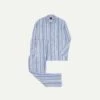 Blue And White Stripe Linen Pyjama Set 2 Blue And White Stripe Linen Pyjama Set -Drakes Shop DR3AC0 23212 01 202 1