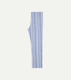 Blue And White Stripe Linen Pyjama Set -Drakes Shop DR3AC0 23212 01 202 11
