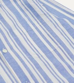 Blue And White Stripe Linen Pyjama Set -Drakes Shop DR3AC0 23212 01 202 5