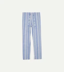 Blue And White Stripe Linen Pyjama Set -Drakes Shop DR3AC0 23212 01 202 9