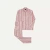 Red And White Stripe Linen Pyjama Set -Drakes Shop DR3AC0 23213 01 702 1