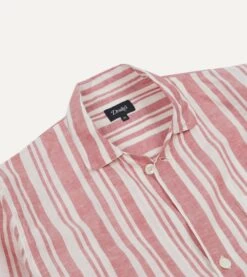 Red And White Stripe Linen Pyjama Set 17 Red And White Stripe Linen Pyjama Set -Drakes Shop DR3AC0 23213 01 702 4