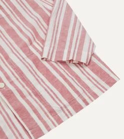 Red And White Stripe Linen Pyjama Set 19 Red And White Stripe Linen Pyjama Set -Drakes Shop DR3AC0 23213 01 702 6