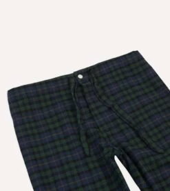 Green And Navy Check Cotton Pyjama Set -Drakes Shop DR3AC023565 01403 10