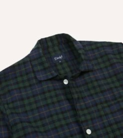 Green And Navy Check Cotton Pyjama Set -Drakes Shop DR3AC023565 01403 4