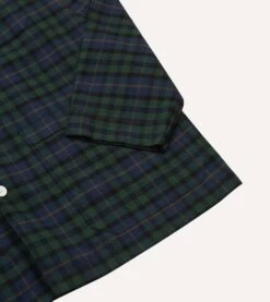 Green And Navy Check Cotton Pyjama Set -Drakes Shop DR3AC023565 01403 6